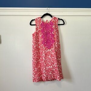 JCrew crewcuts kids pink shift dress size 14
